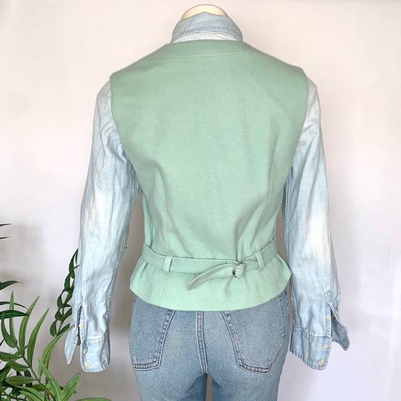 v i n t a g e :: Seafoam Wool Cashmere Longline Blazer Vest Set Bloomingdale’s - Picture 14 of 16